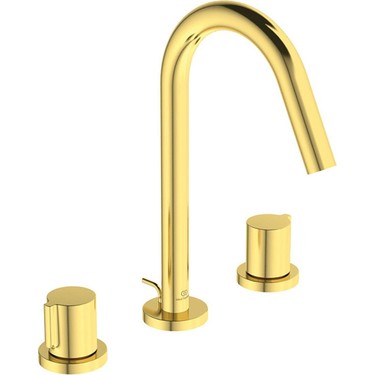Ideal Standard Joy 3 Delikli Lavabo Bataryası Altın Sifon Kumandalı BC783A2