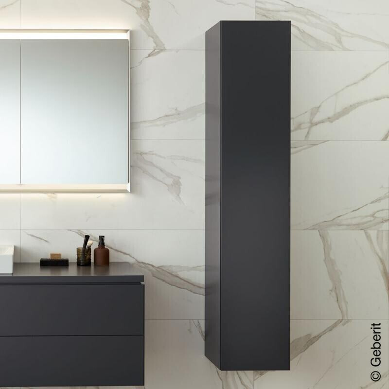 Geberit One Serisi Tek Kapılı Boy Dolabı 180cm Mat Siyah 505.083.00.8