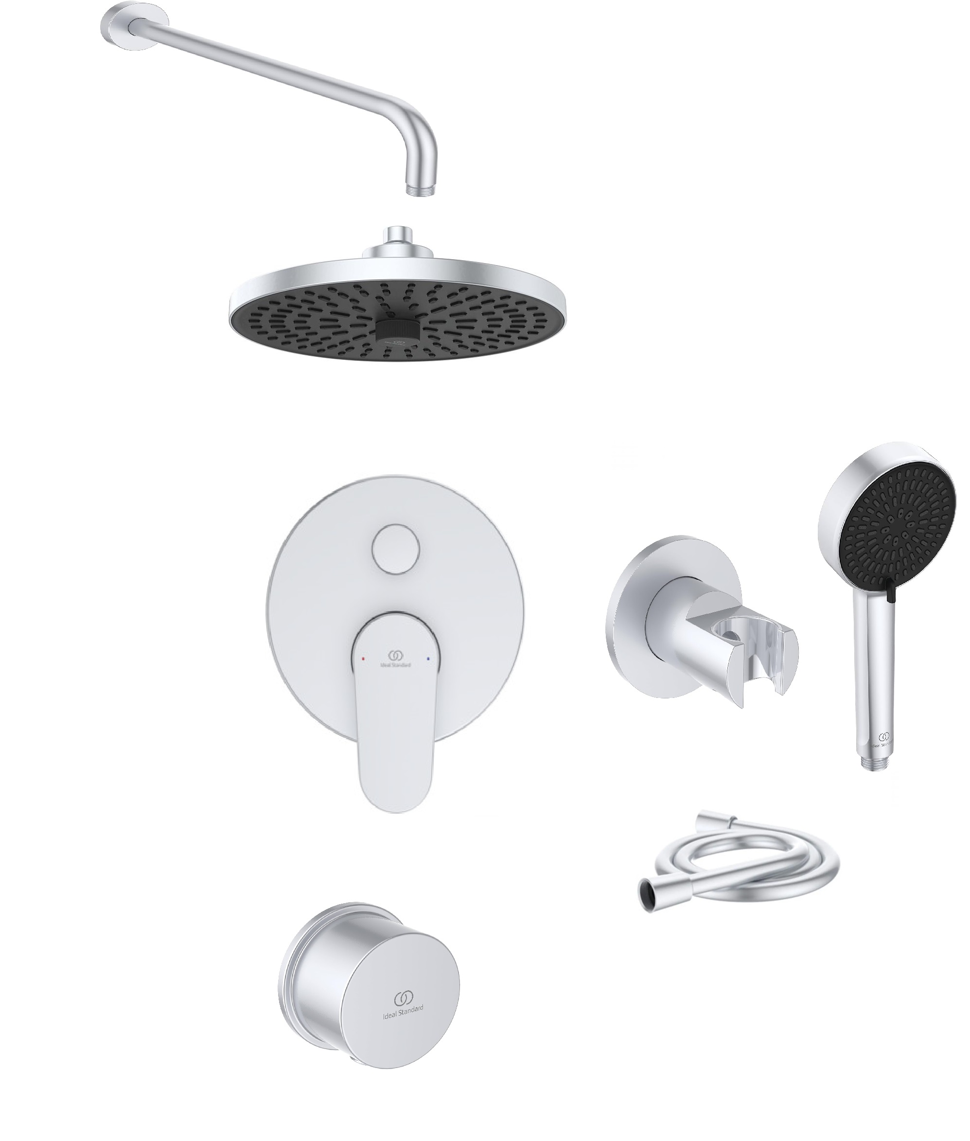Ideal Standard Ceratherm Alu+ Ankastre Duş Bataryası Seti Silver