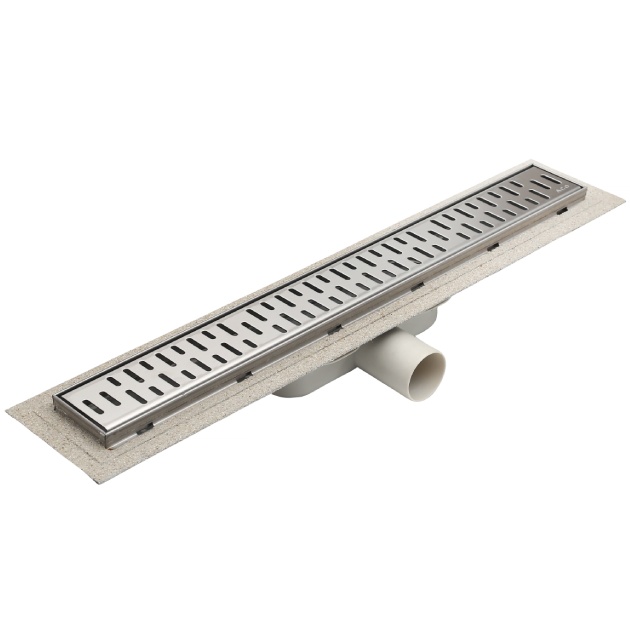 ACO Lineer Duş Kanalı L=788 mm Sabit Çerçeveli Kanal Gövdesi, Yatay Çıkış DN50 Süzgeç Seti Vertical Slot