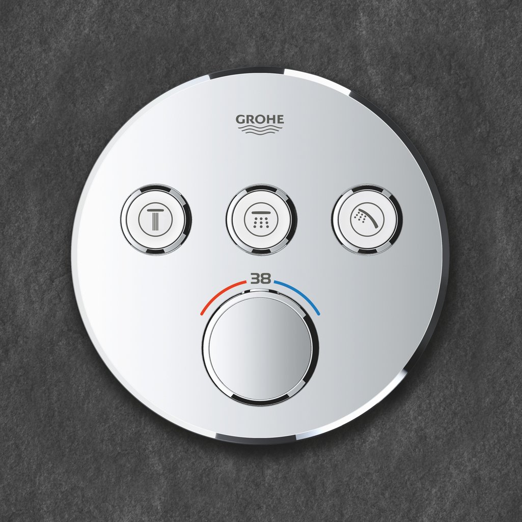 Grohe Grohtherm Grohtherm SmartControl Üç valfli akış kontrollü, ankastre termostatik duş bataryası Krom 29121000