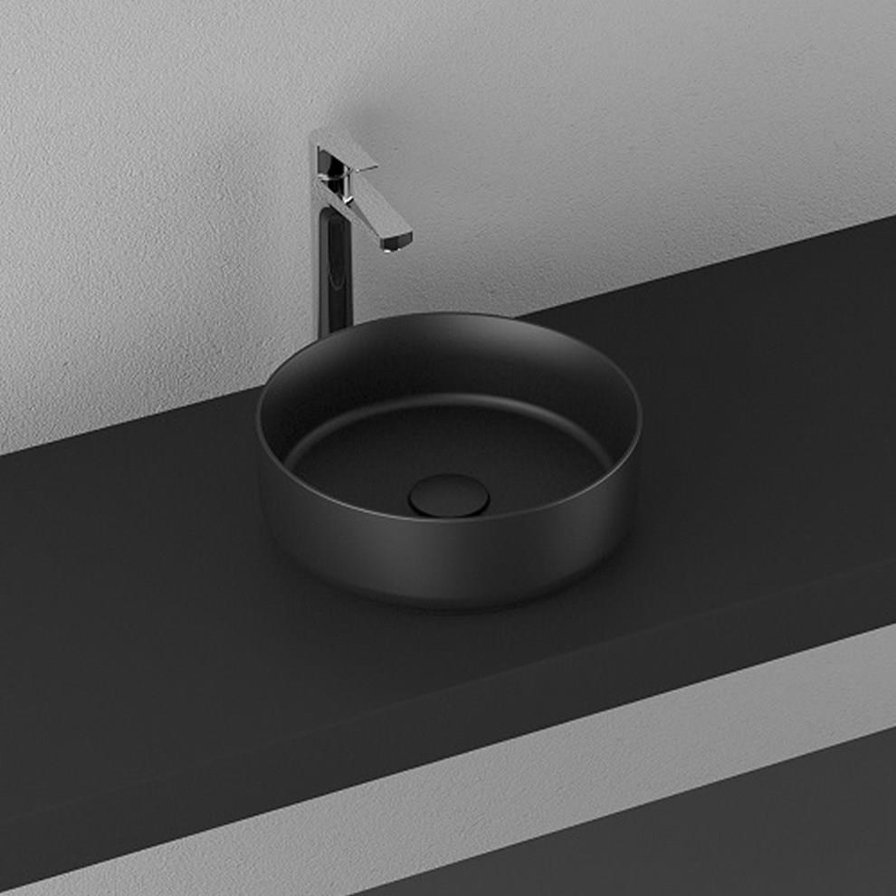 ISVEA İNFİNİTY TEZGAH ÜZERİ LAVABO 36 CM MAT SİYAH 10NF65036-2N