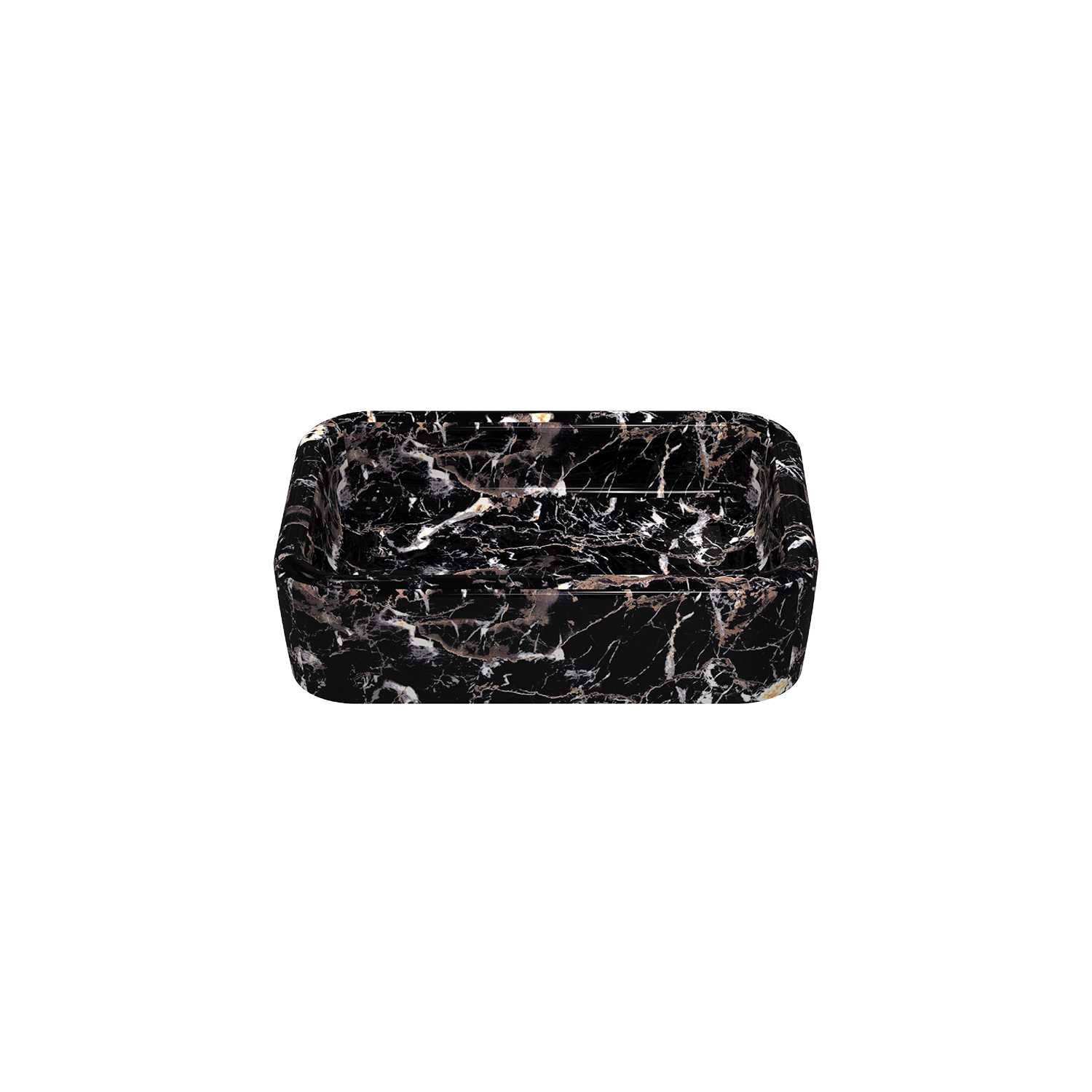 ISVEA Curvo Marmo Black Desenli Lavabo 60 cm 10CR67060-MB