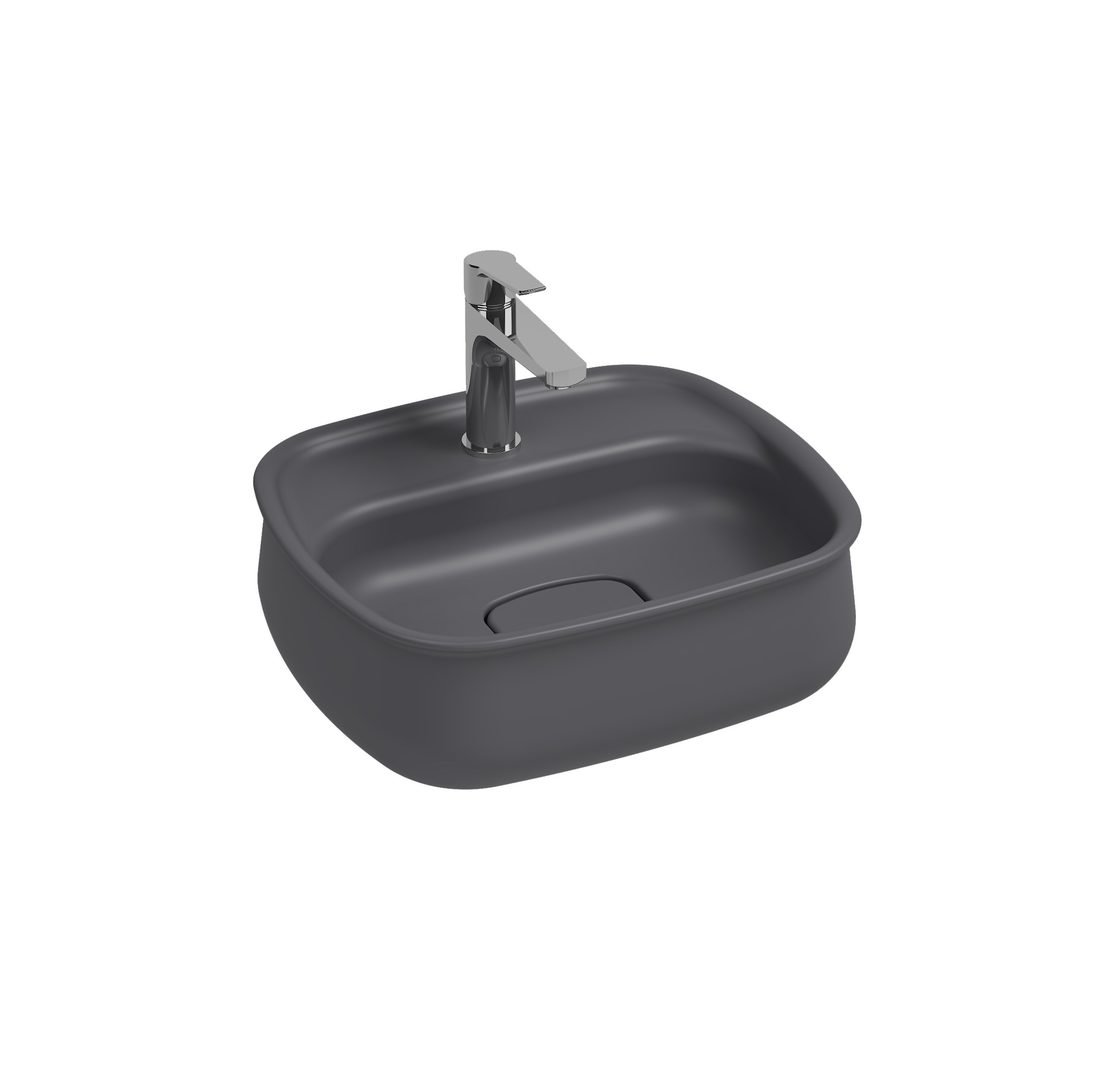 ISVEA FLUIDO TEZGAH ÜSTÜ LAVABO 47 CM ANTRASİT 10FDS6550I