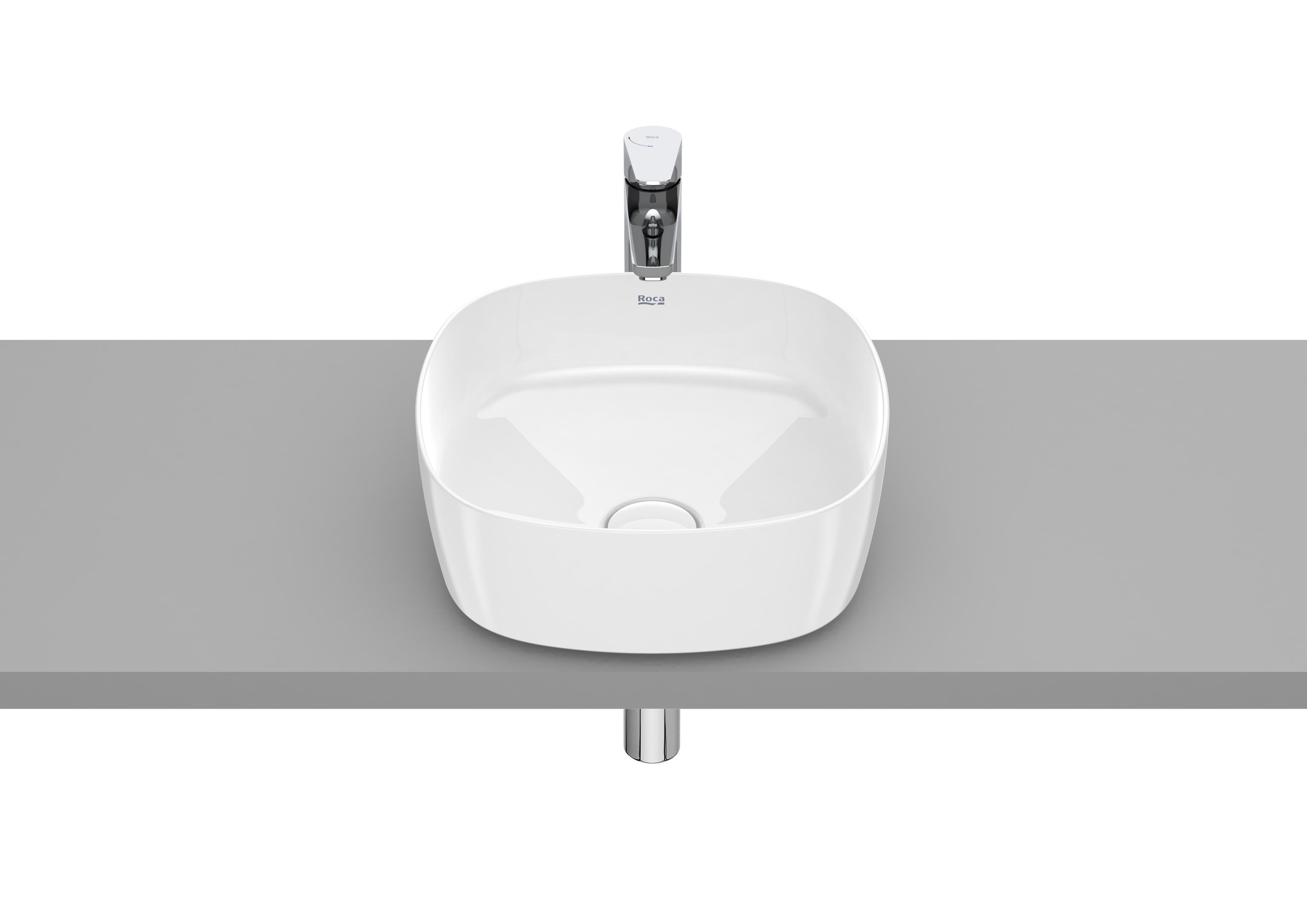 ROCA INSPIRA SOFT - FINECERAMIC® Tezgah Üstü Lavabo 37x37