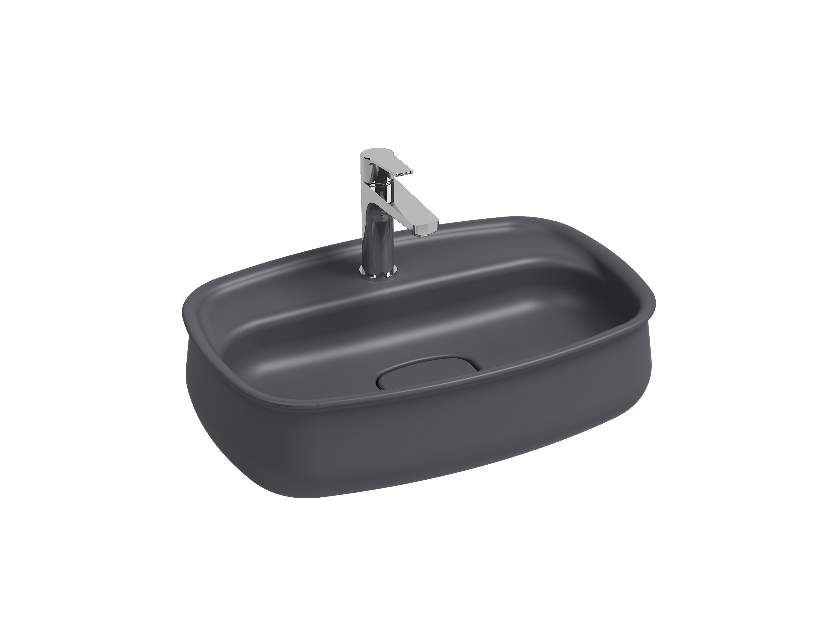 ISVEA FLUIDO TEZGAH ÜSTÜ LAVABO 60 CM ANTRASİT 10FDS6063I