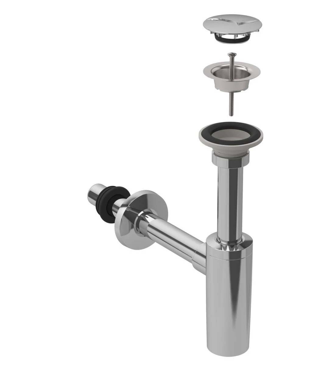 GEBERIT LAVABO SİFONU SETİ T TİPİ PARLAK KROM 151.020.21.1