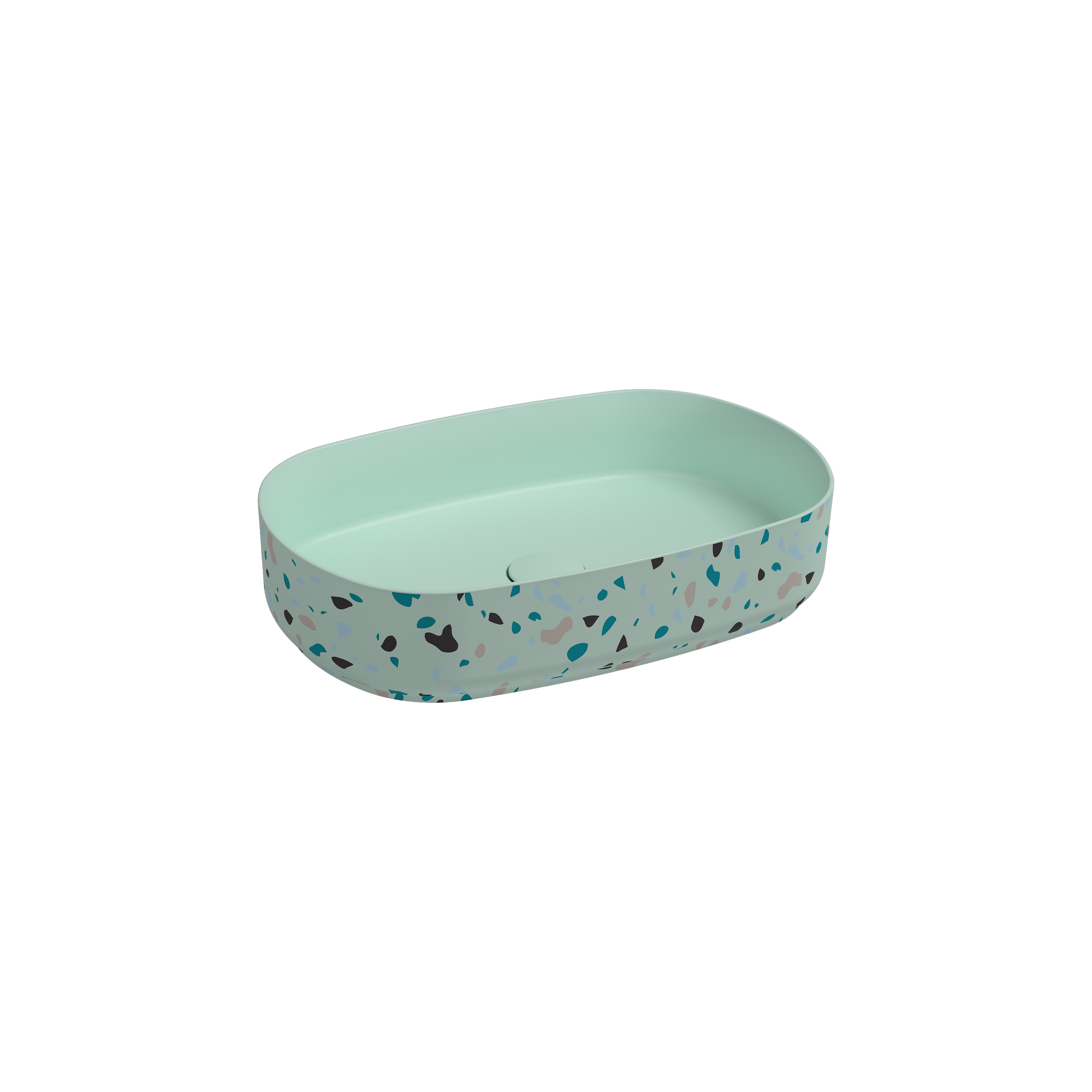 ISVEA İNFİNİTY TEZGAH ÜZERİ LAVABO 55 CM MİNT TERRAZZO 10NF65055-2T TRZ