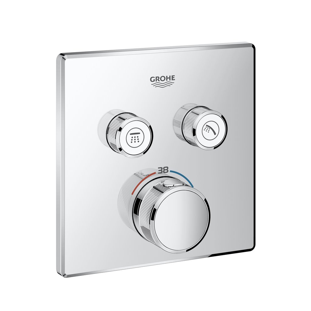 Grohe Grohtherm SmartControl Çift valfli akış kontrollü, ankastre termostatik duş bataryası 29124000