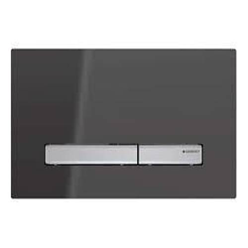 Geberit Kumanda Kapağı Sigma50 Square Çift Basmalı Füme Cam/Krom 115.788.SD.2