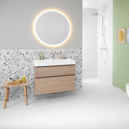 Geberit Option yuvarlak doğrudan ve dolaylı aydınlatmalı ayna, D=90 cm 502.799.00.1