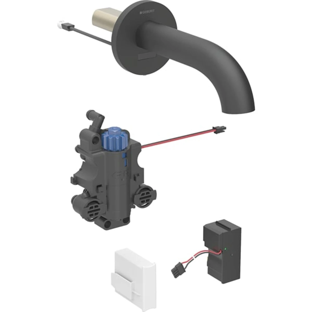 Geberit Piave Fotoselli Ankastre Batarya 22cm Çift Su Girişli Termostatik Elektrikli Mat Siyah 116.287.14.1 (Montaj Elemanları Dahildir)
