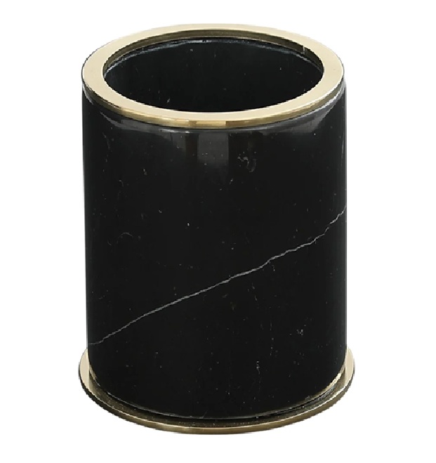 Aksy Pirinç Setüstü Siesta Diş Fırçalık 9050 Pvd Mat Gold / Toros Mermeri