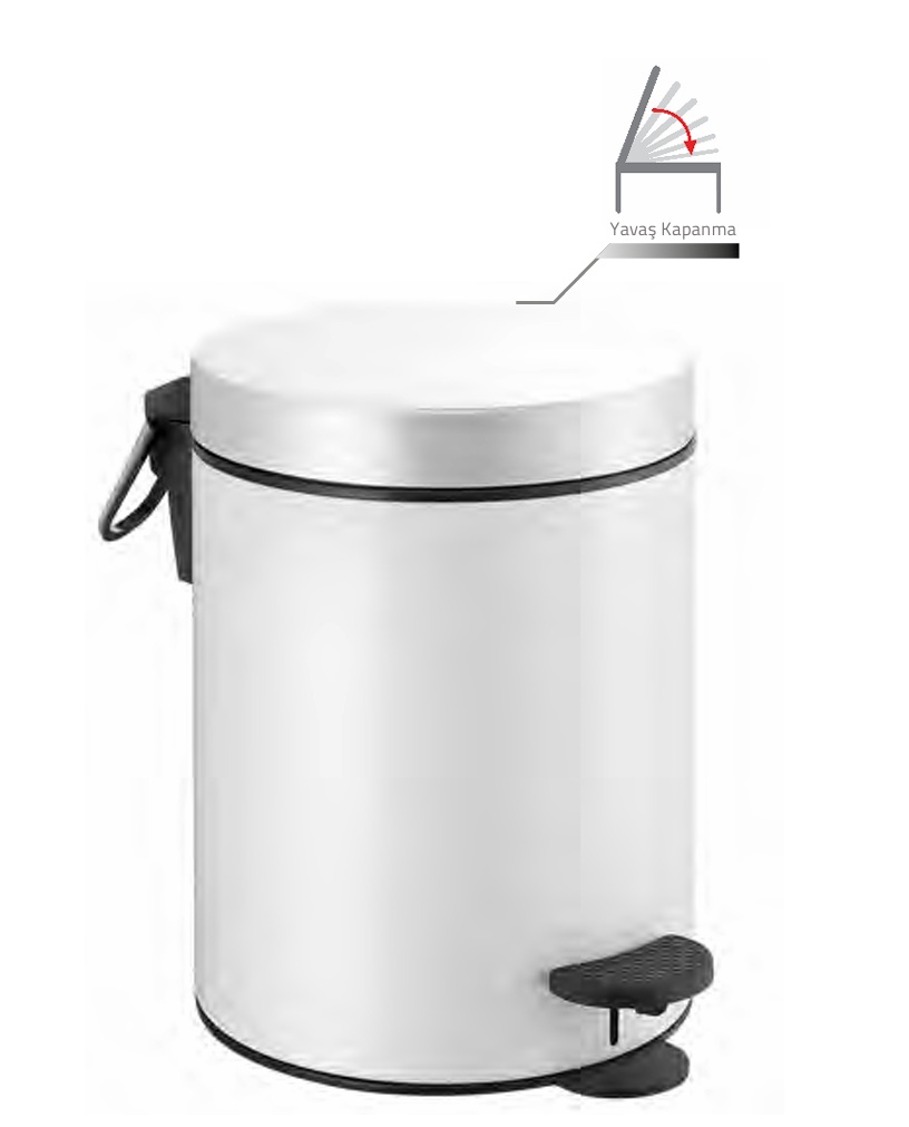 Sanco Çöp Kovası, Pedallı, 5 lt,  , Beyaz 90680-M101