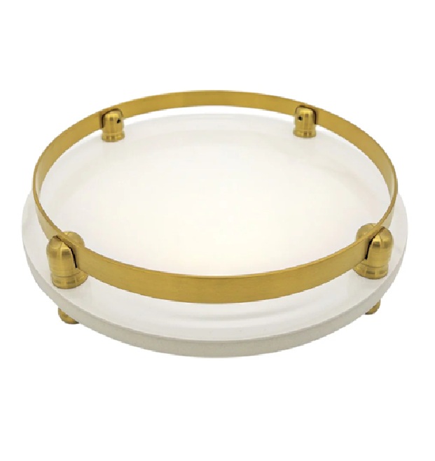 Aksy Pirinç Setüstü Evolet Sunum Tepsisi DDG 4341 Mat Gold