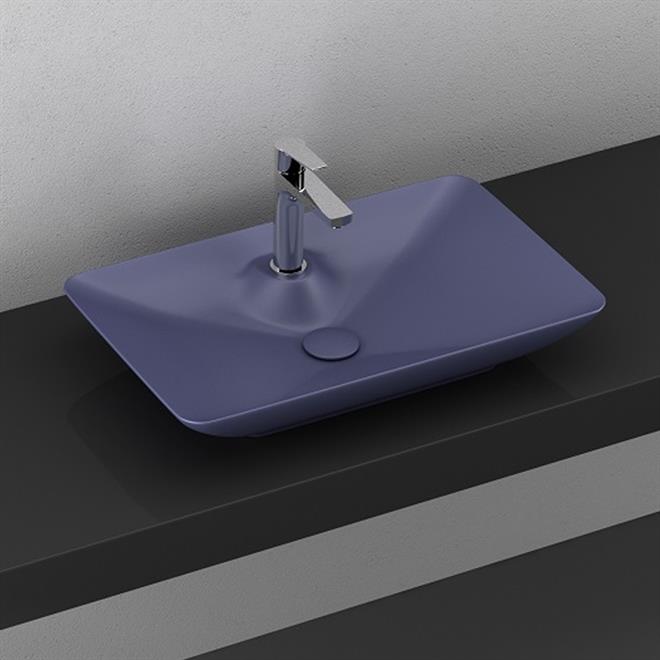 ISVEA SİSTEMA Y CLEAR TEZGAH ÜZERİ LAVABO 65 CM ISVEA MAVİSİ EXTRA DEKORSUZ 10SY50065 2Z
