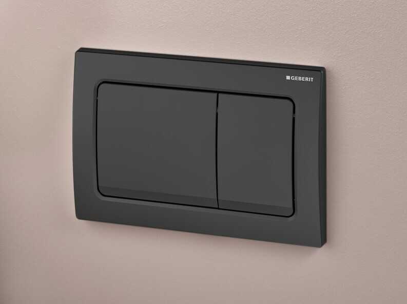 GEBERIT KUMANDA KAPAĞI  Alpha01 (eski Alpha30) Square 2-K MAT SİYAH 115.055.14.1