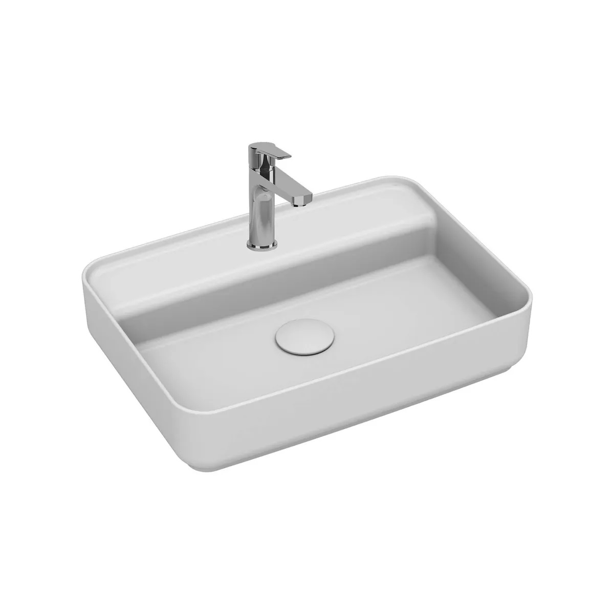 ISVEA INFİNİTY TEZGAH ÜZERİ LAVABO 55CM MAT BEYAZ EKSTRA DEKORSUZ 10NF66055-2L