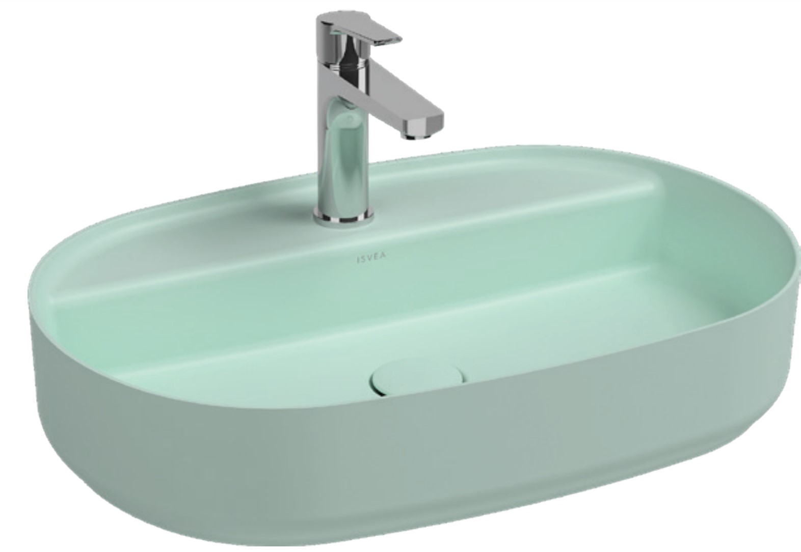 ISVEA İNFİNİTY BATARYA DELİKLİ TEZGAH ÜSTÜ 60CM LAVABO MİNT 10NF65060-2T