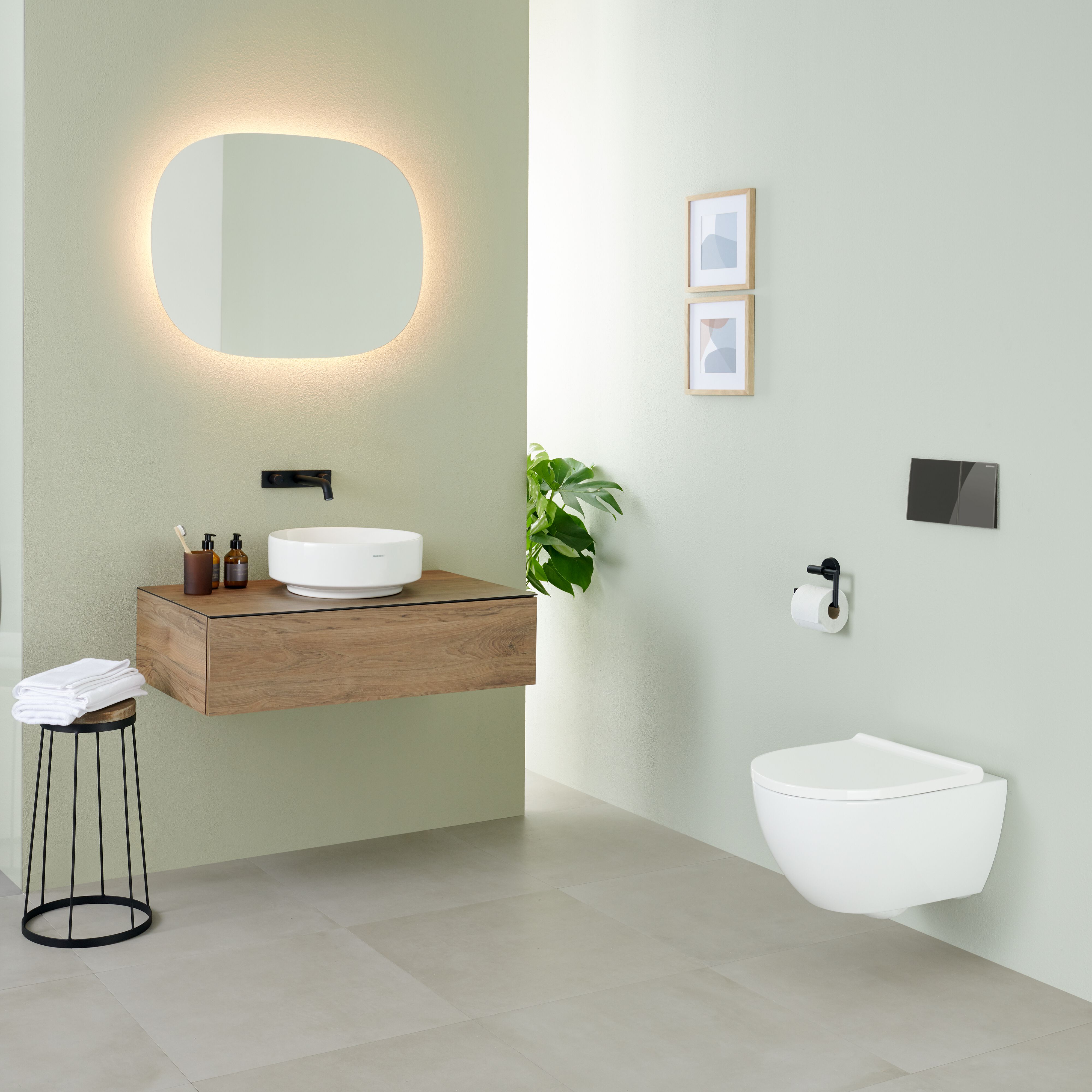 Geberit Option oval dolaylı aydınlatmalı ayna, 60x80 cm 502.800.00.1