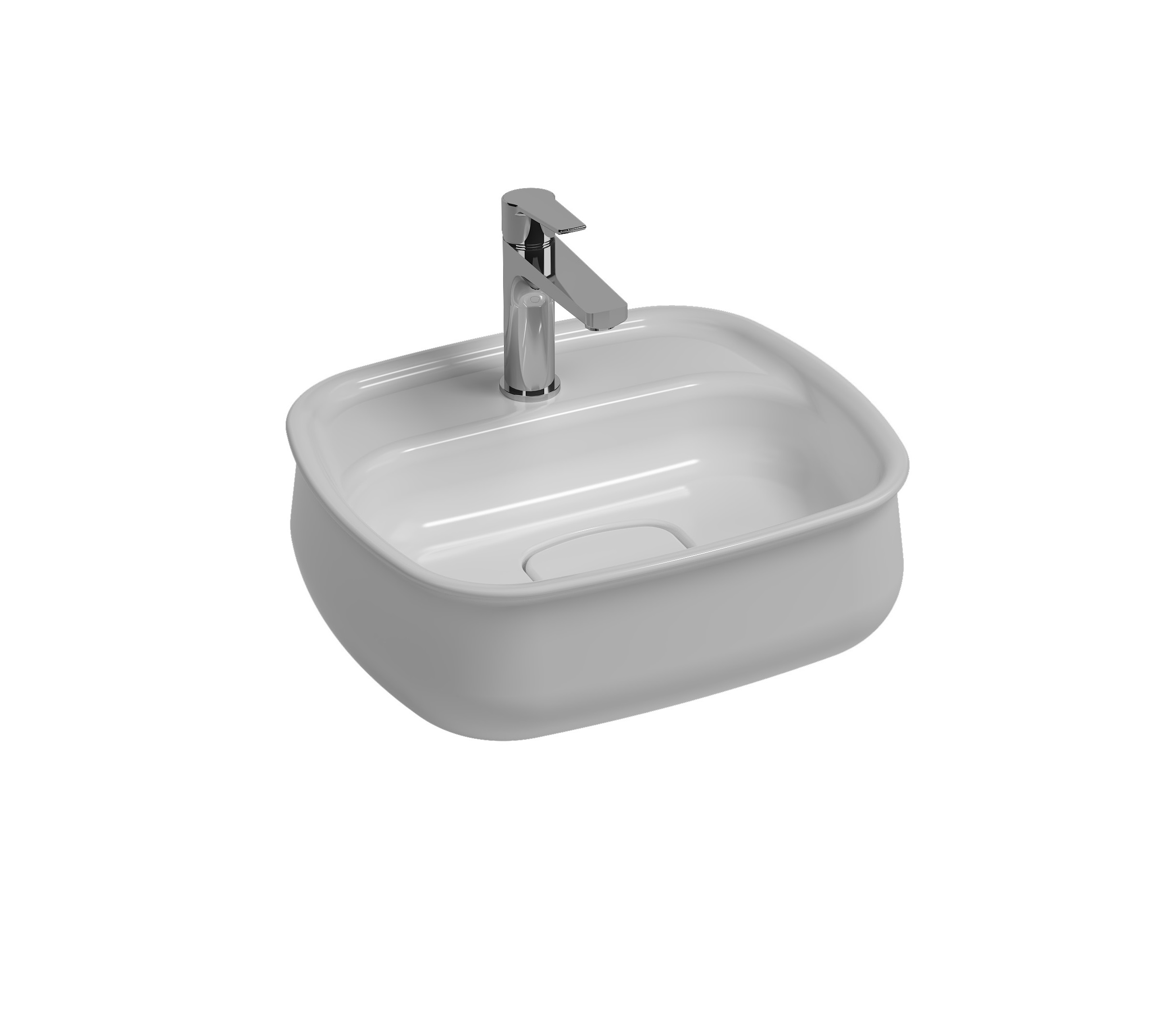ISVEA FLUIDO TEZGAH ÜSTÜ LAVABO 47 CM MAT BEYAZ 10FDS6548I