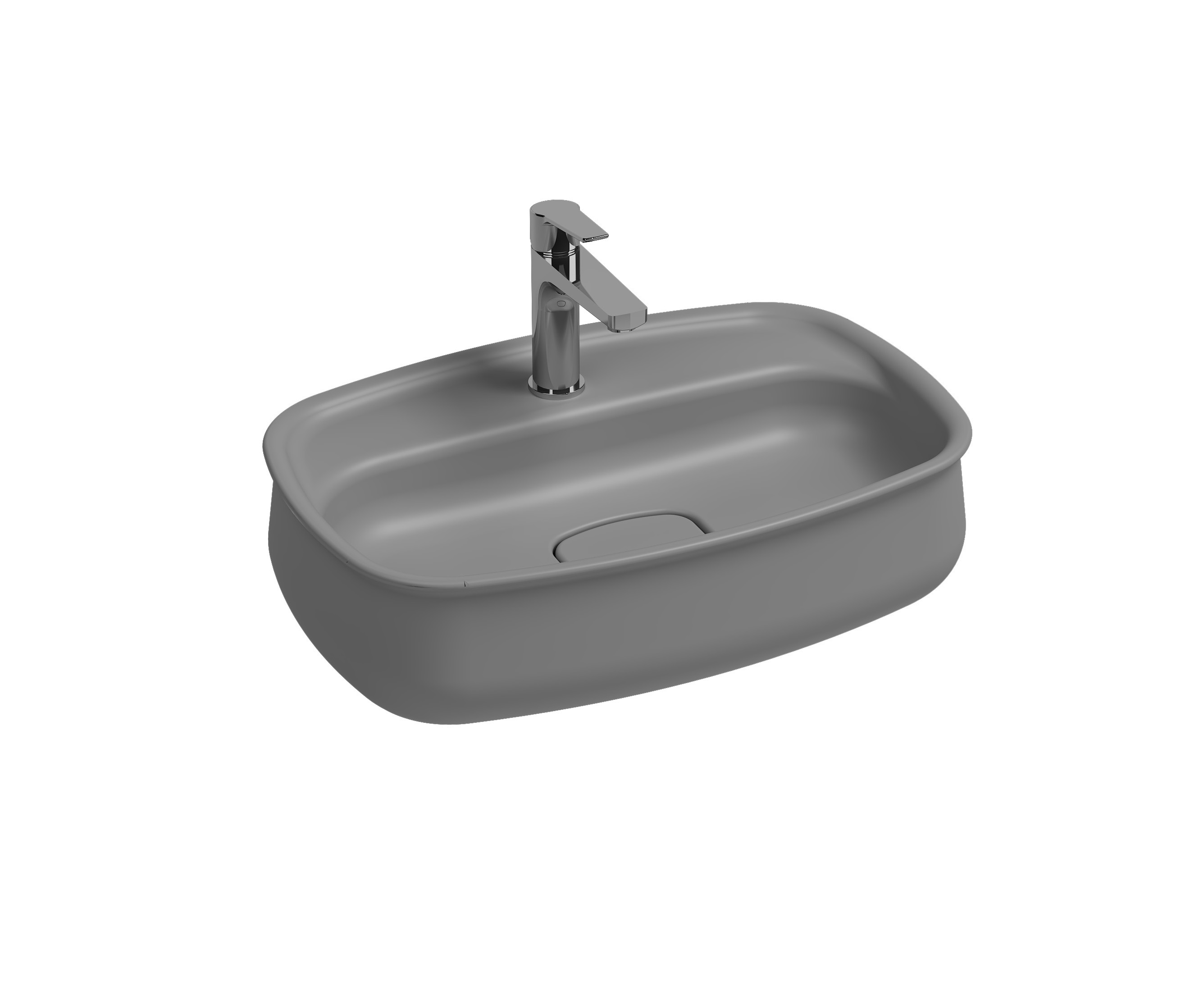 ISVEA FLUIDO TEZGAH ÜSTÜ LAVABO 60 CM TAŞ GRİ 10FDS6065I