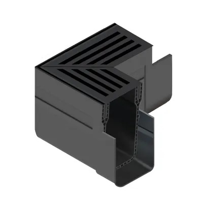 Aco  Slimline Siyah Kaplamalı Alüminyum Izgaralı Köşe Parçası 3007943