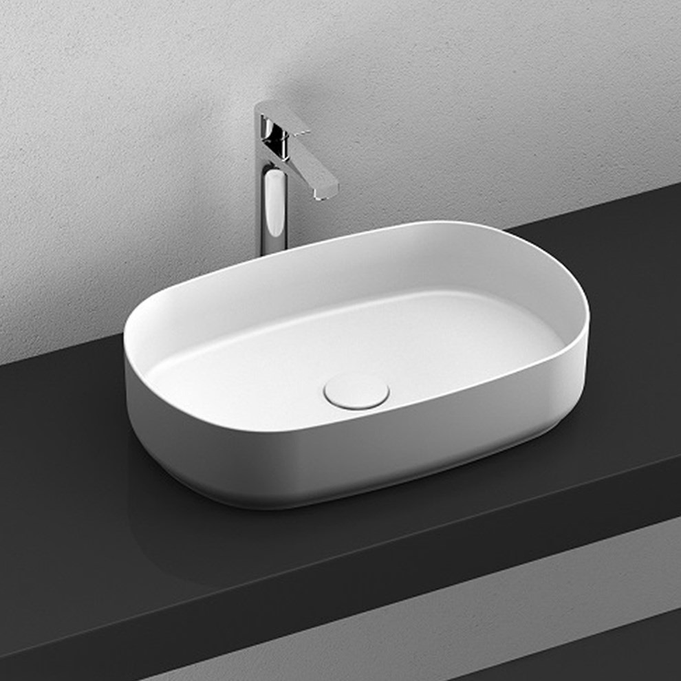 ISVEA İNFİNİTY TEZGAH ÜZERİ LAVABO 55 CM MAT BEYAZ 10NF65055-2L