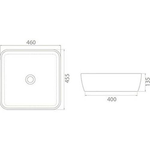 CERASTYLE ONE TEZG.ÜSTÜ LAVABO 46X46 CM 076000
