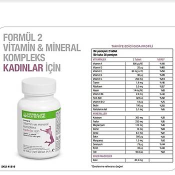 Herbalife Formül 2 Vitamin & Mineral Kadýnlar Ýçin