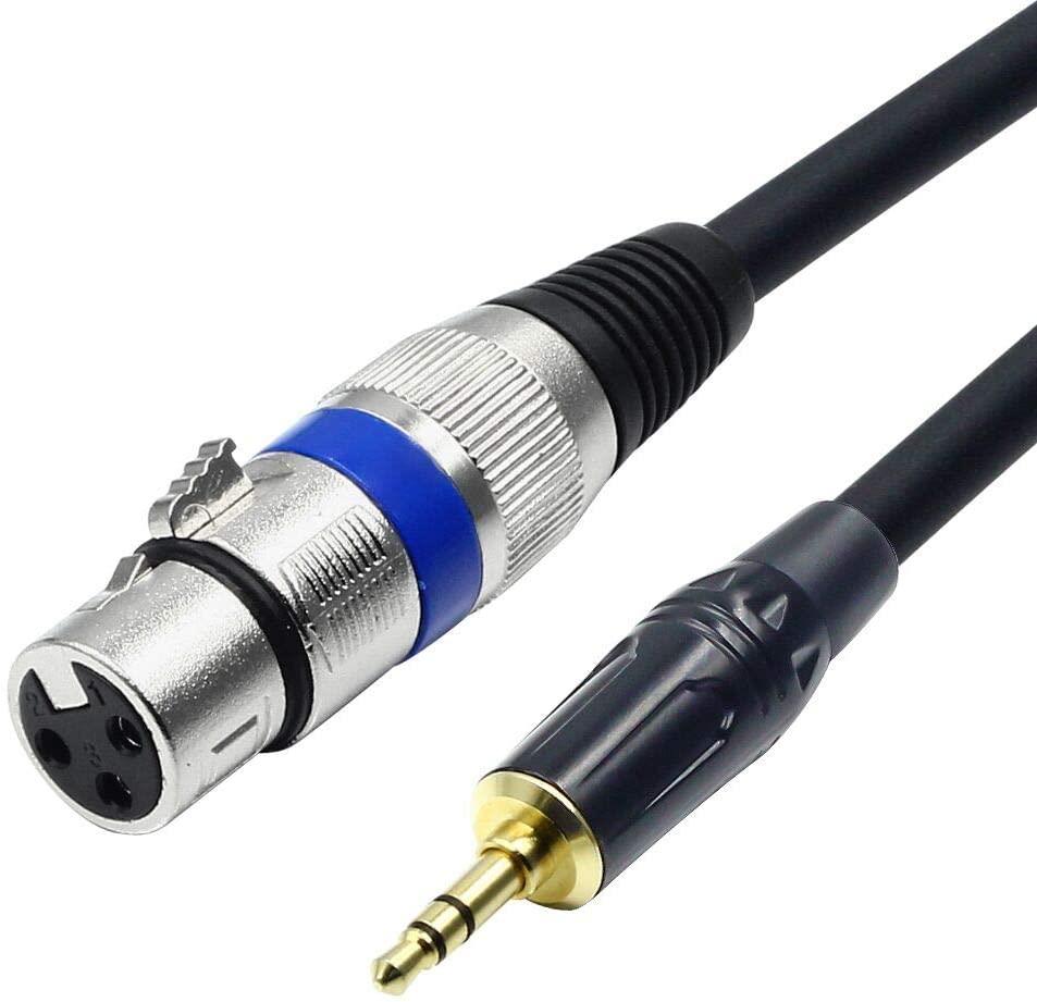 3.5 mm Stereo Erkek to Xlr Dişi Bilgisayar Mikrofon Kablosu 3 metre
