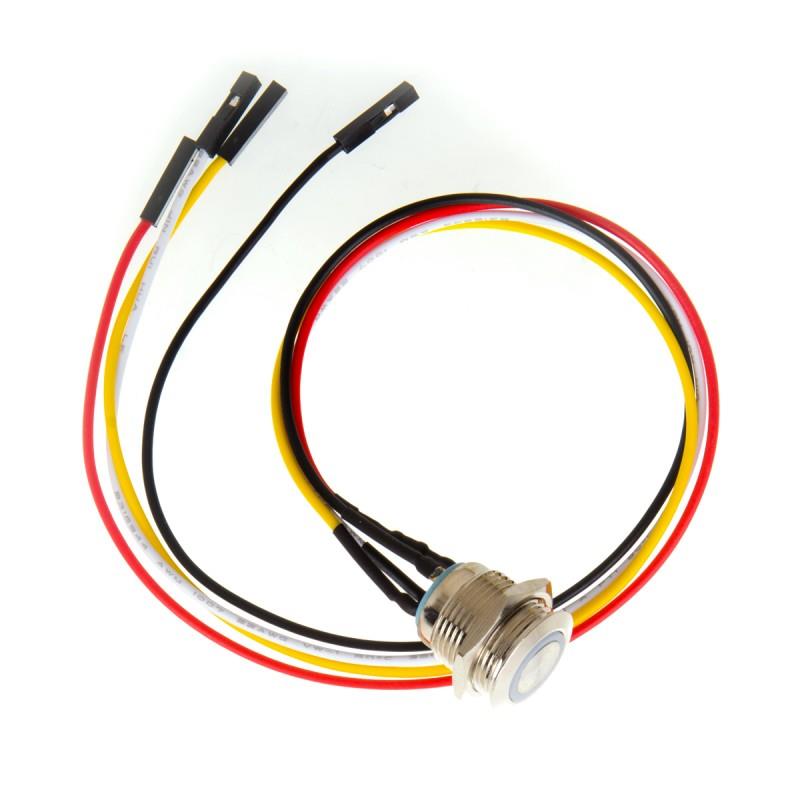 Metal Ledli Kasa Power Butonu Kablolu 