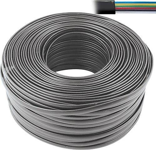6 lı Yassı Data Kablosu 100 Metre