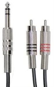 6.3 mm Erkek - 2 Rca Erkek kablo 2 metre