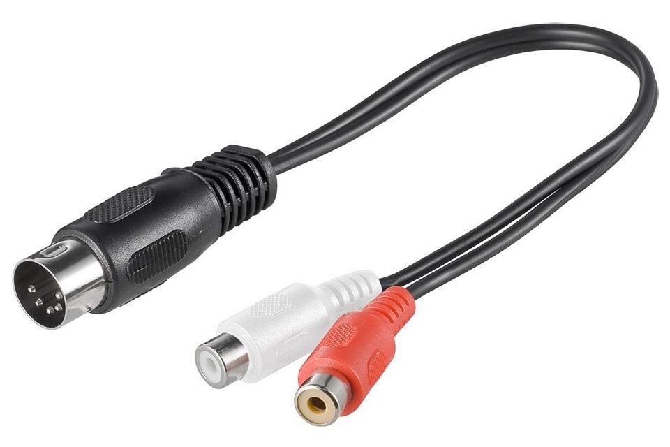 5 Pin Din to 2 Rca Dişi Kablo 20 cm