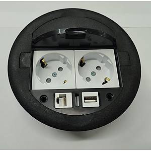 Masa �st� Priz Siyah+ 2 Ad. Priz+1 Ad. Usb+1 Ad. Ethernet Ge�i�