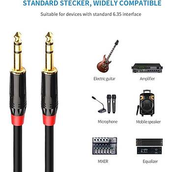 6.3 mm Trs Stereo Erkek-Erkek Kablo 15 metre