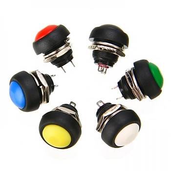 Push Buton 12mm Ye�il