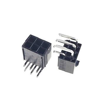 6 Pin Micro Fit 3.0 mm Konnektr Kart Tipi 90 derece