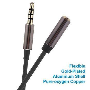 4 Bo�umlu Kulakl�k-Mikrofon Stereo Uzatma Kablo 6 metre