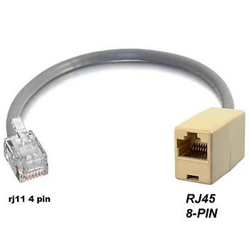 RJ11 Erkek-RJ45 Dii evirici