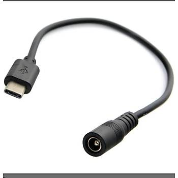 Usb Type c - Dc Jack Kablo 5.5 mm 20 cm
