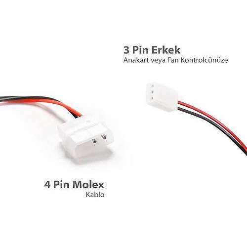 3 Pin Fan di�i - Molex Erkek �evirici