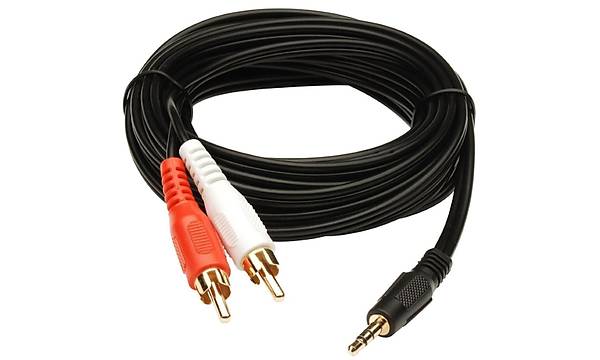 3.5mm Stereo To 2RCA Audio Aux Ses Kablosu