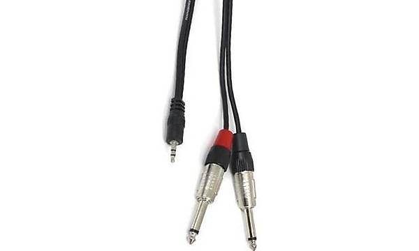 3.5 mm Stereo to 2x6.3 mm Mono Kablo 15 metre