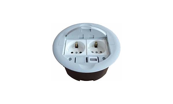 Ne-Ad Masa st Priz Kutusu Gmme Tip Gri + 2 Ad. Priz+1 Ad. USB Gei