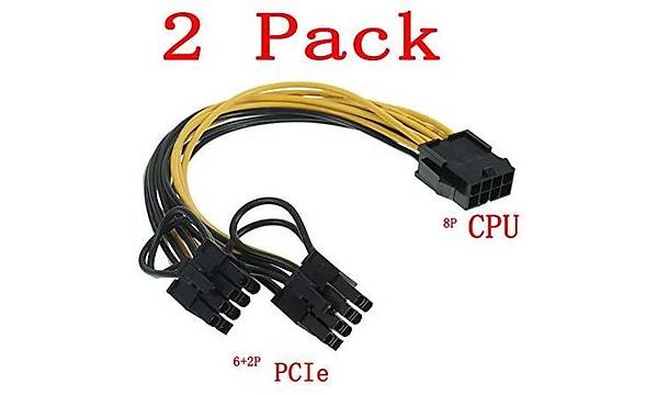 8 pin cpu - 2x8 pin Pc-e evirici Kablo