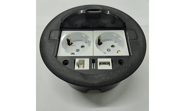 Masa st Priz Siyah+ 2 Ad. Priz+1 Ad. Usb+1 Ad. Ethernet Gei