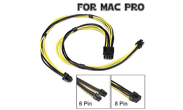 Apple Mac Ekran Kart Power Kablosu 8 Pin to 2x6 Pin