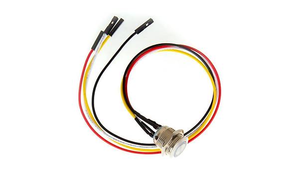 Metal Ledli Kasa Start Power Butonu Kablolu  60 cm 19 mm